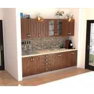 Bucatarie Zebra 2.6m MDF Cedru - frezare frunza Bucatarie Zebra 2.6m MDF Cedru - frezare frunza